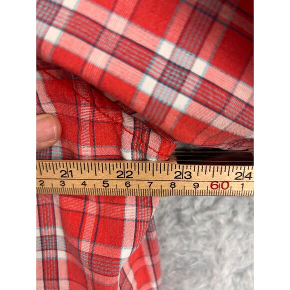 Tommy Bahama Red Plaid Short Sleeve Button Front Shirt XL Silk Blend - Picture 3 of 8